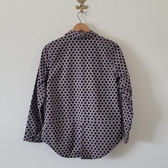 Chico's Taupe Black Dot Wrinkle Resistant Button Front Shirt Size Small S - Picture 4 of 8
